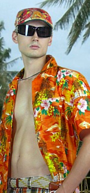 летняя мужская рубашка гавайка