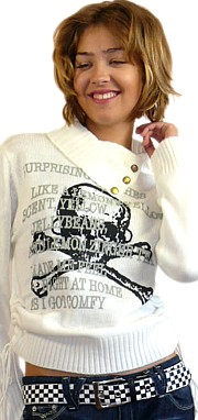 женский свитер с пиратским рисунком , сделано в Японии