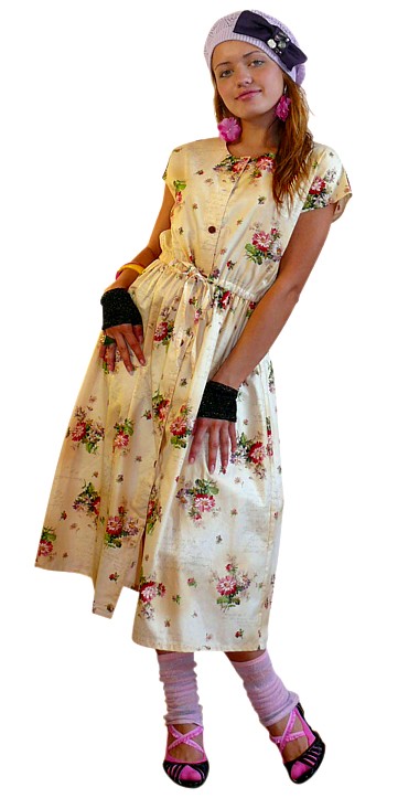 стильное летнее платье из хлопка с цветочным рисунком, Япония