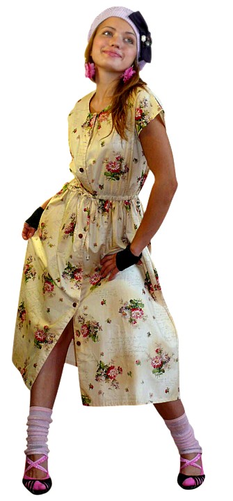 платье летнее из хлопка с цветочным рисунком в стиле романтик