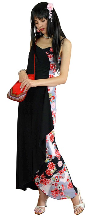 нарядное длинное платье в японском стиле