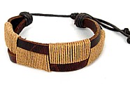 кожаный браслет с верёвочным плетением