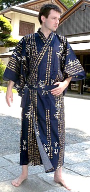 мужской халат  кимоно из хлопка, Япония