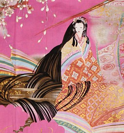 Японское Кимоно Камакура, рисунок ткани японского кимоно