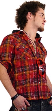 мужская рубашка с капюшоном