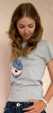 женская летняя дизайнерская футболка со стразами , сделано в Японии