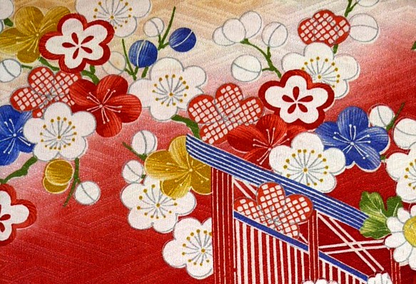 рисунок ткания японского старинного шелкового жакета-хаори