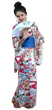 японское женское шелковое кимоно, 1930-е гг. 
